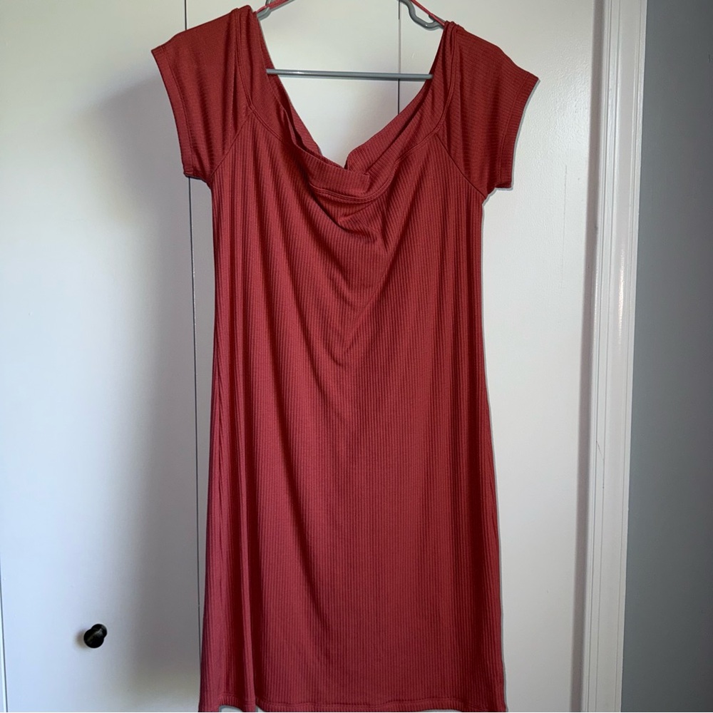 Old Navy Rust Pink Cowl-Neck Midi Dress